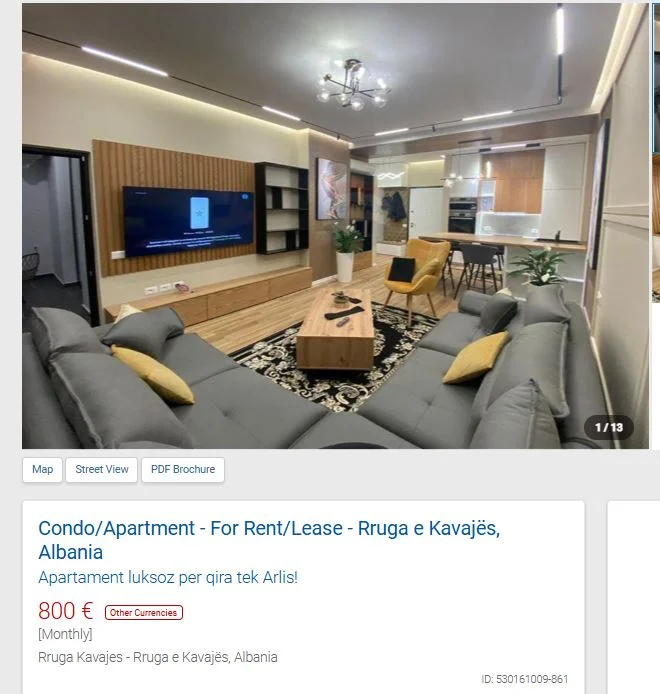 Tirane, jepet me qera apartament 2+1 Kati 5, 95 m² 800 € (RRUGA E KAVAJES TE ARLIS)