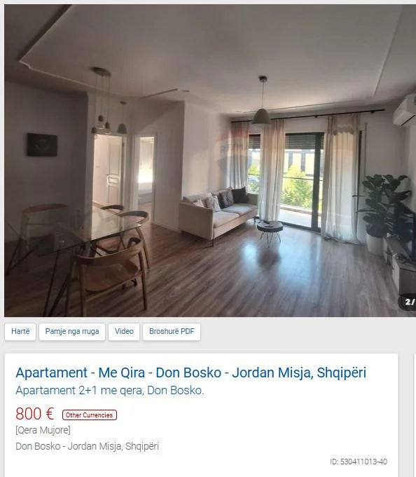 Tirane, jepet me qera 2+1 Kati 5, 90 m² 800 € (DON BOSCO)