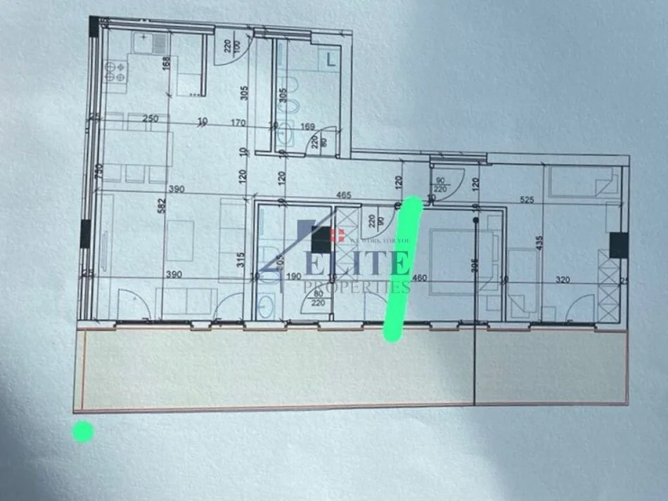 Tirane, shitet apartament 2+1+Ballkon Kati 9, 122 m² 177.000 € (Aura Kompleks)