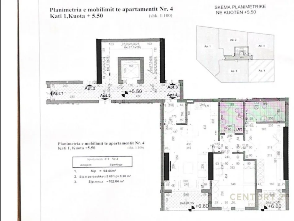 Tirane, shitet apartament 2+1+Aneks+Ballkon Kati 1, 103 m² 134.000 € (Rruga e Dibres)