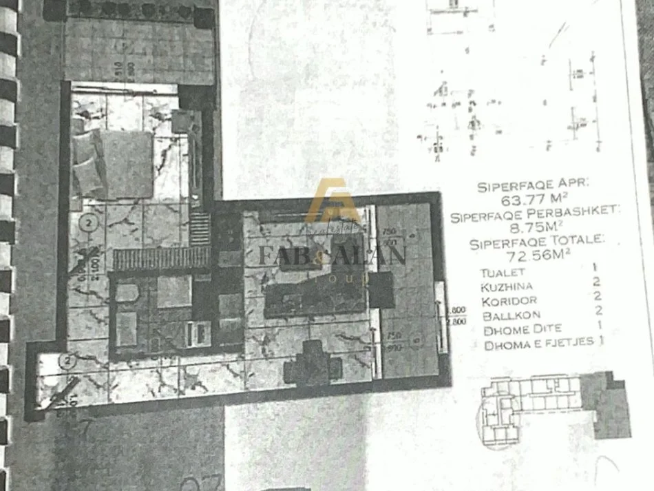 Golem, shitet apartament 1+1 Kati 5, 73 m² 90.700 € (Golem)