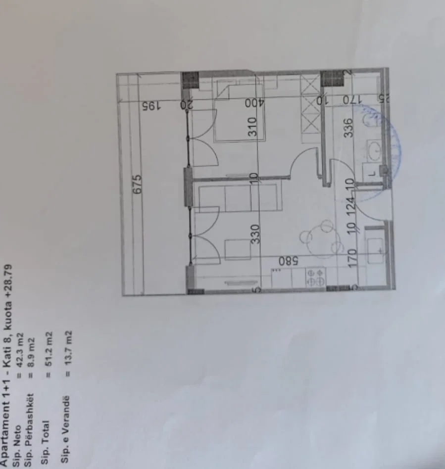 Tirane, shes apartament 1+1+Ballkon Kati 8, 64 m² 105.000 € (Viva Complex)