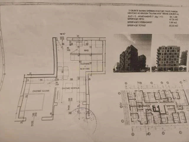 Tirane, shitet apartament 1+1 Kati 3, 56 m² 80.000 Euro (Vace Zela)