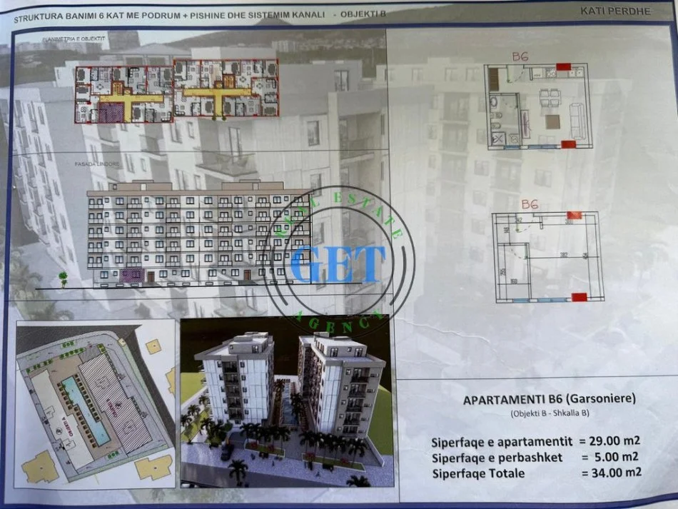 Durres, shitet garsonier Kati 1, 34 m² 40.000 € (MALI I ROBIT)