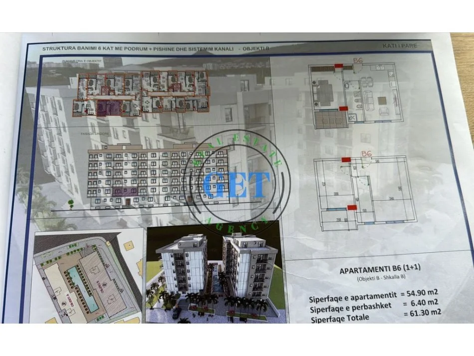 Durres, shitet apartament 1+1 Kati 1, 61 m² 73.000 € (MALI I ROBIT)
