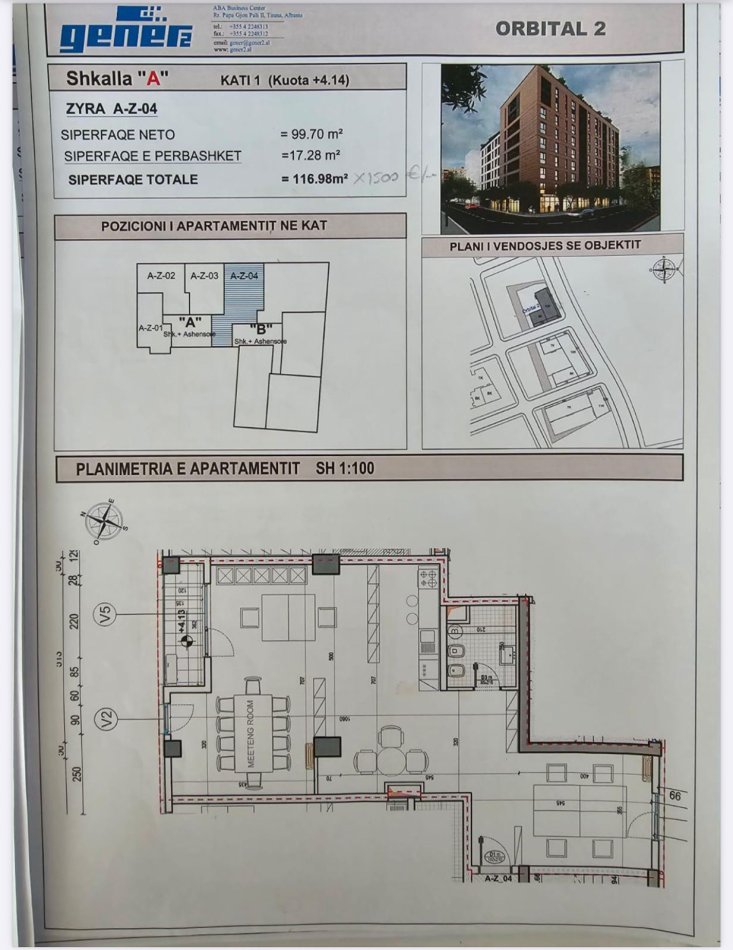 Tirane, shitet apartament 2+1 Kati 1, 117 m² 158.000 € (Jordan misja)