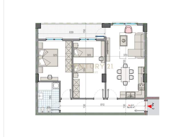 Tirane, shes apartament 2+1+BLK Kati 5, 104 m² 69.000 Euro (Rruga Roma)