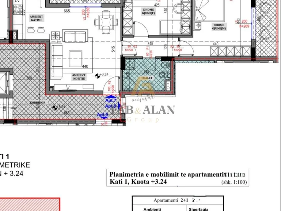Tirane, shitet apartament 2+1 Kati 1, 106 m² 170.000 € (Sauk)