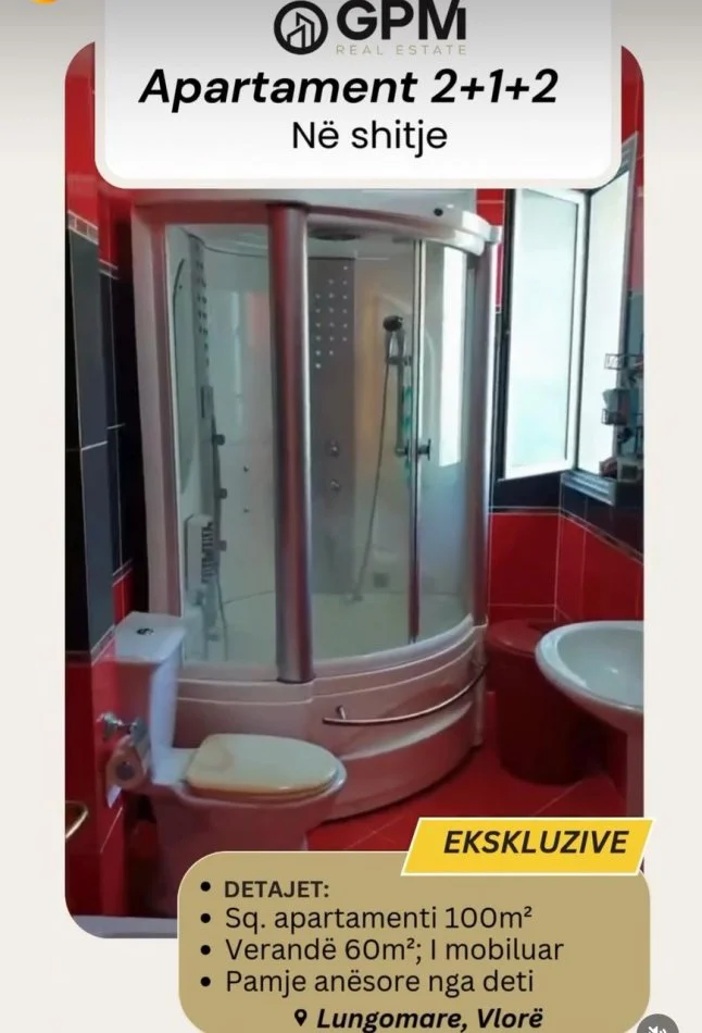 Vlore, shitet apartament 2+1 ne Lungomare  ,100 m² 270.000 €.