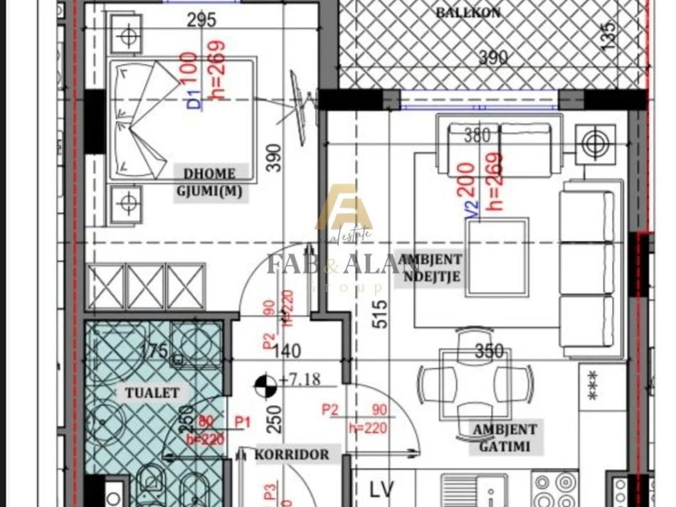 Tirane, shitet apartament 1+1 Kati 2, 57 m² 96.300 € (Sauk)