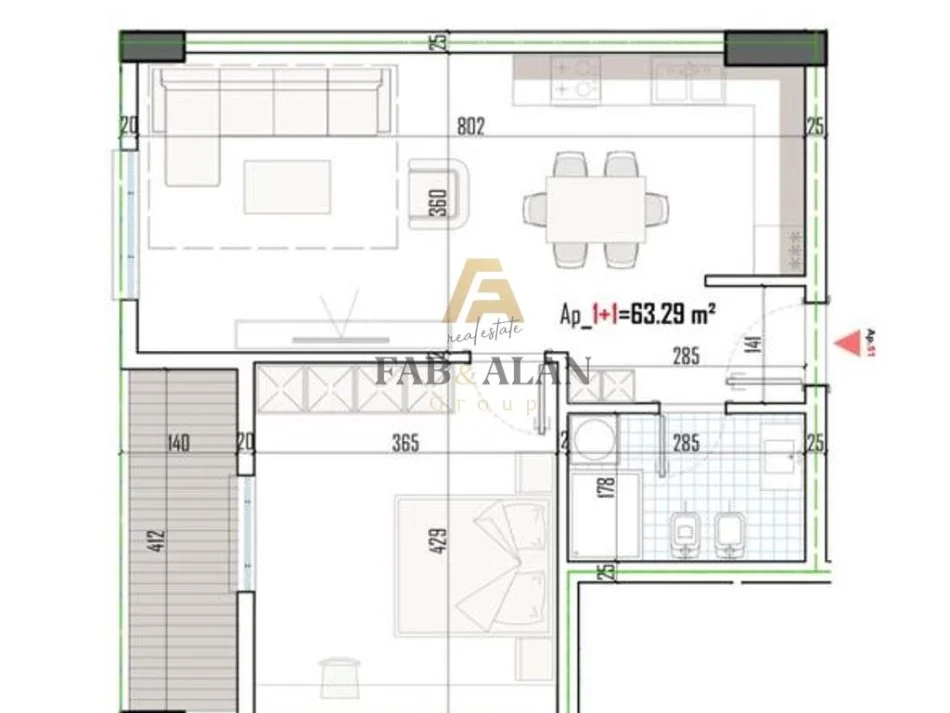 Tirane, shitet apartament 1+1 Kati 5, 73 m² 72.860 € (Paskuqan)