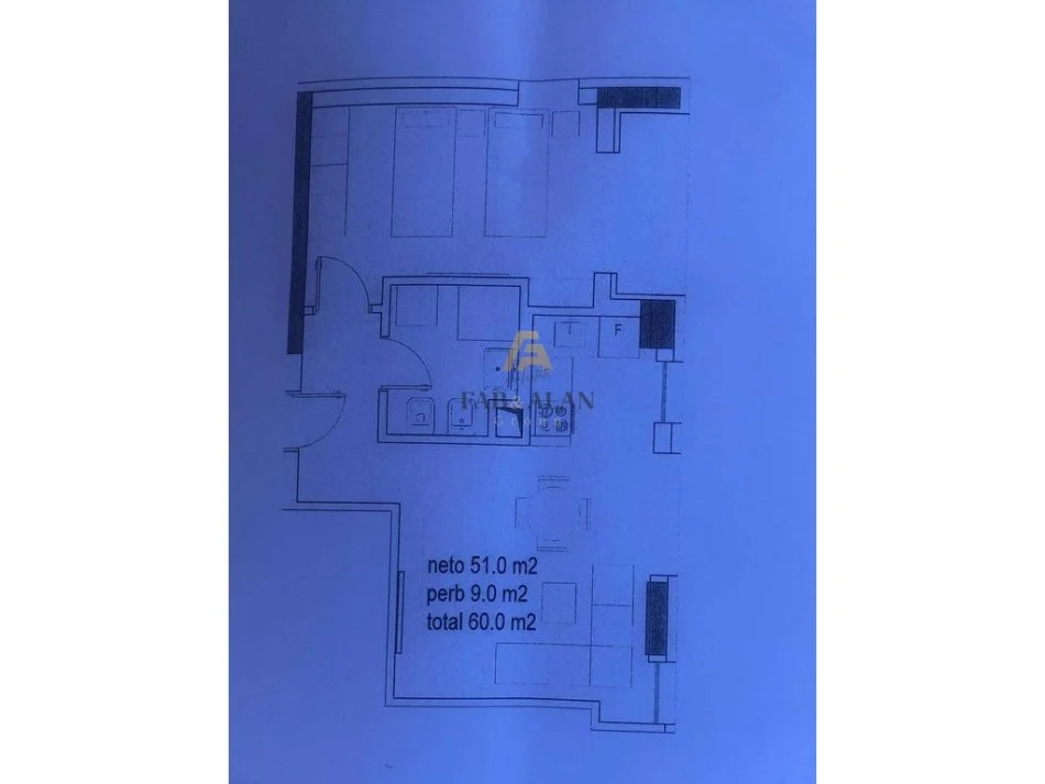 Tirane, shitet apartament 1+1 Kati 4, 60 m² 132.000 € (Rruga Jordan Misja)