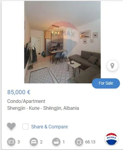 Lezhe Shengjin, shitet apartament 2+1 Kati 5, 68 m² 85.000 € (kune shengjin)