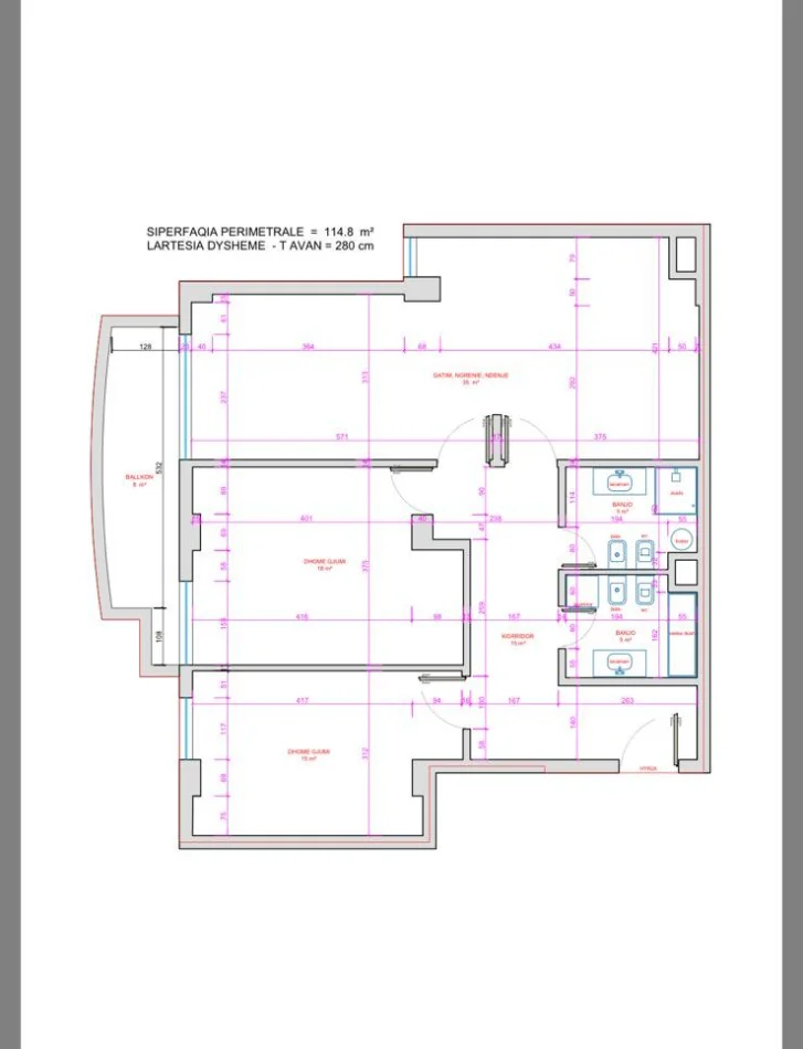 Tirane, jepet me qera zyre Kati 3, 115 m² 2.500 € (COIN TVSH)