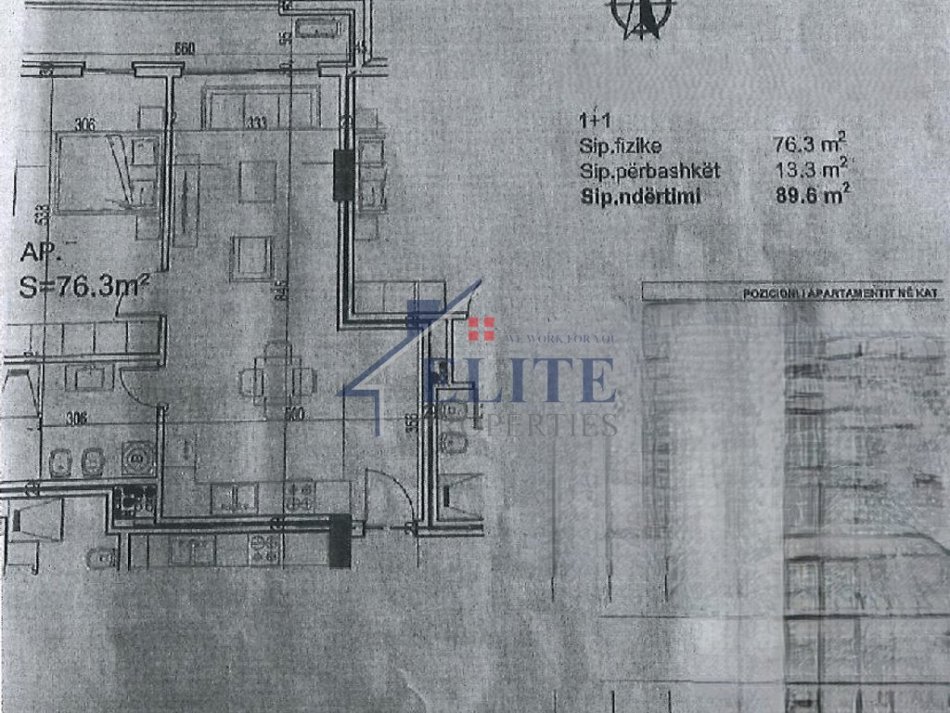 Vlore - Lungomare - Uji i Ftohte, jepet me qera apartament 1+1+Ballkon Kati 4, 90 m² 232.960 € (Poseidon Residence)
