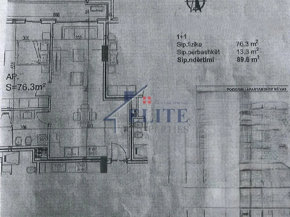 Vlore - Lungomare - Uji i Ftohte, jepet me qera apartament 1+1+Ballkon Kati 4, 90 m² 232.960 € (Poseidon Residence)