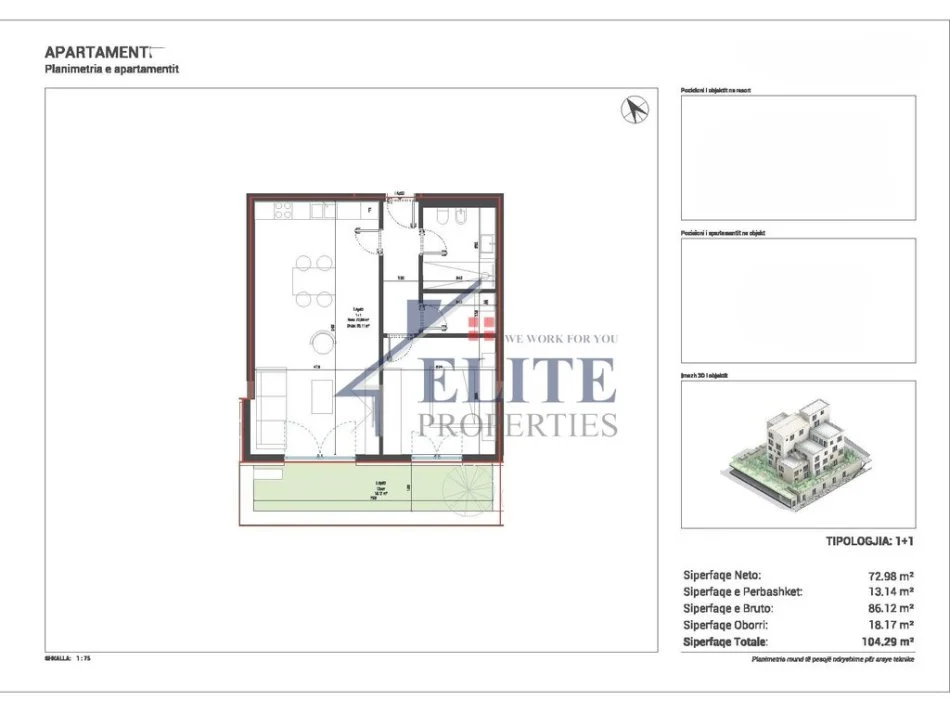 Dhermi - Palase, shitet apartament 1+1+Ballkon Kati 0, 104 m² 268.391 € (Square Village Drymadhes)