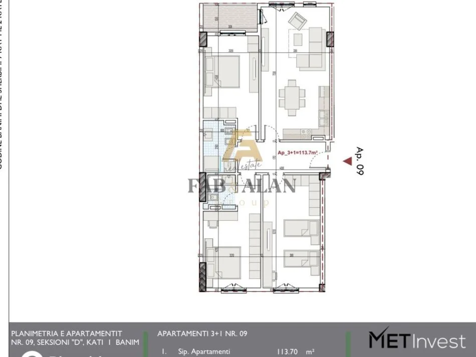 Tirane, shitet apartament 3+1 Kati 2, 131 m² 112.000 € (Paskuqan)