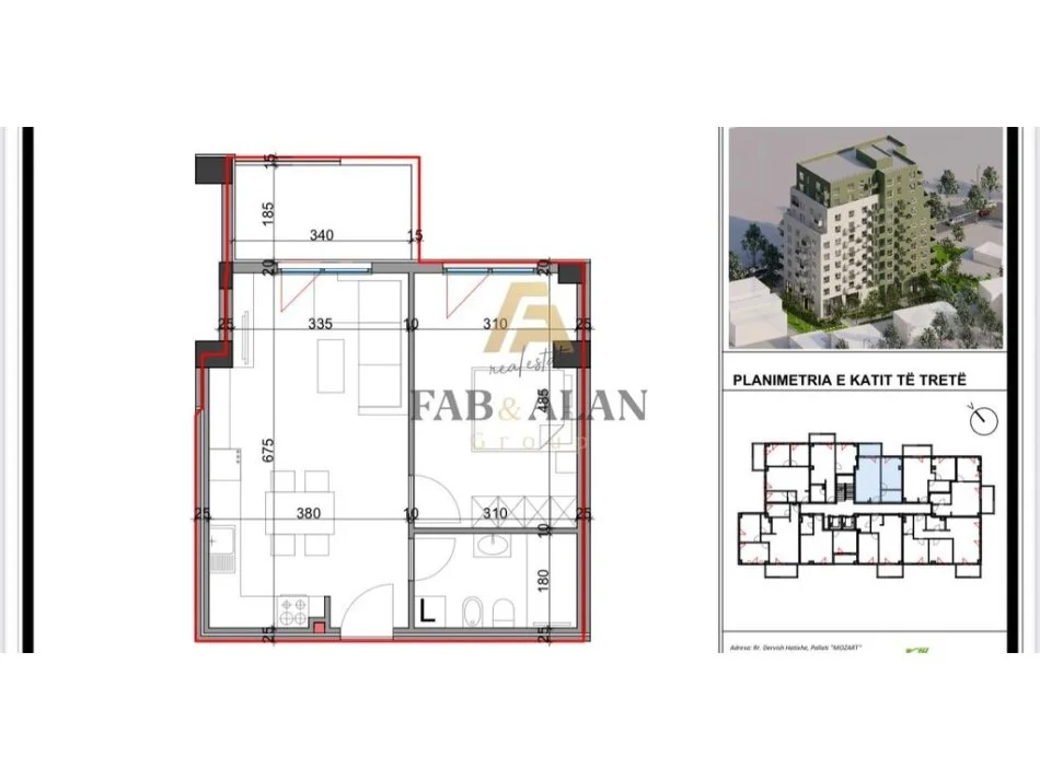 Tirane, shitet apartament 1+1 Kati 3, 70 m² 118.830 € (Ish Parku)