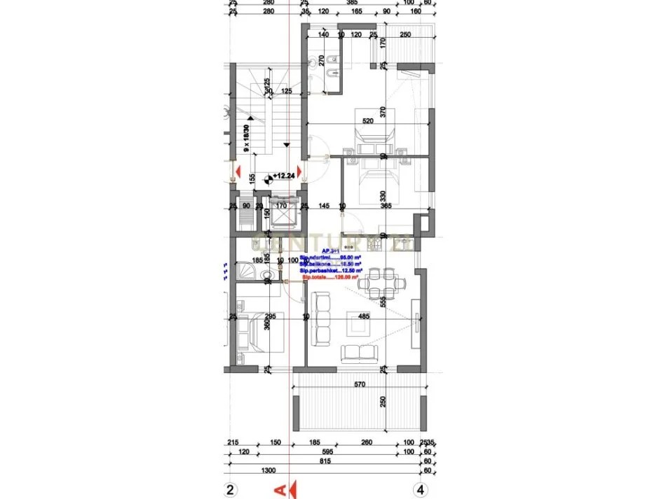 Sarande, shitet apartament 3+1+Ballkon Kati 3, 126 m² 290.000 € (Rruga Burinti)