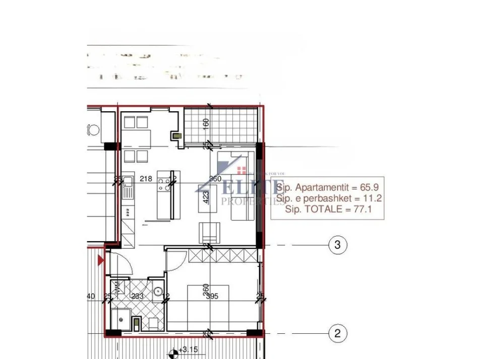 Gjiri Lalezit | Hamallaj, shitet apartament 1+1+Ballkon Kati 1, 77 m² 169.620 € (169620)