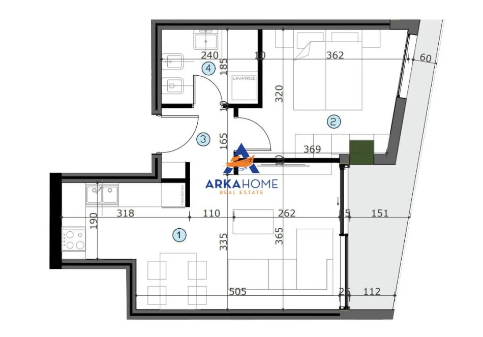 Tirane, shitet apartament 1+1 Kati 12, 62 m² 87.500 € 