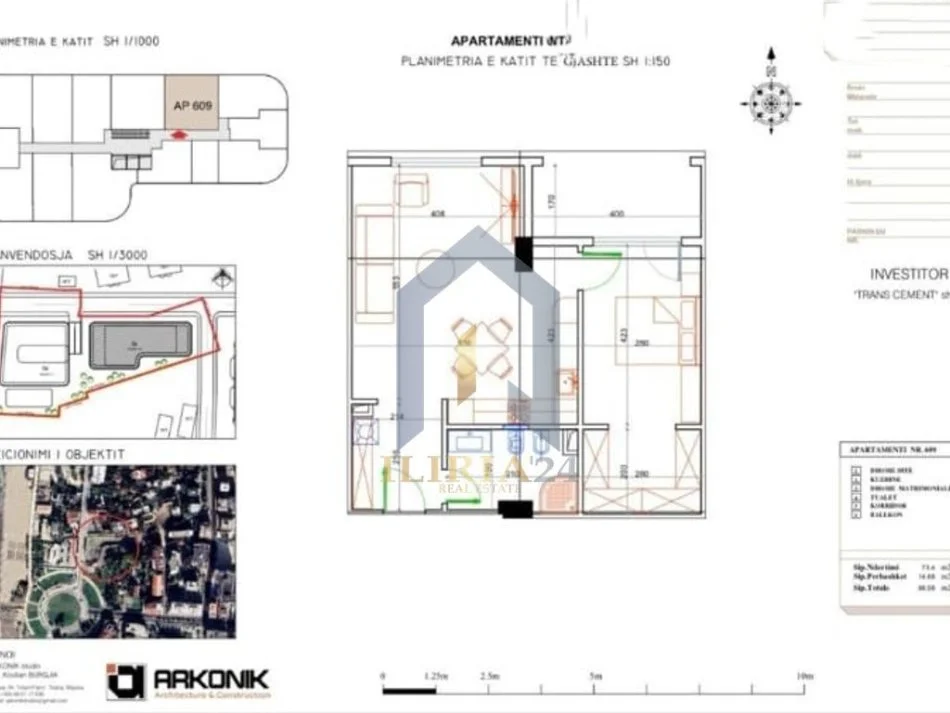 Durres, shes apartament 1+1+Ballkon Kati 5, 88 m² 162.800 € (Golem)