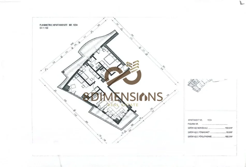 Shitet Apartament 3+1+2 Tualete ballkon te Kompleksi Magnet (D8143A-36)