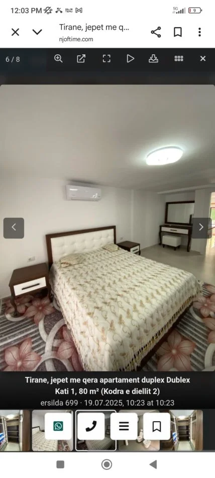 Tirane, jepet me qera apartament