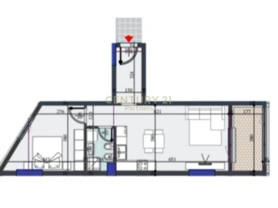 Tirane, shitet apartament 1+1+Ballkon, Kati 7, 79 m² 124,000 € (Zogu i Zi, Rruga "Dritan Hoxha")