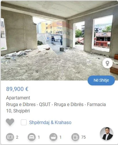 Tirane, shitet apartament 1+1 Kati 3, 75 m² 89.900 € (TE QSUT RRUGE E DIBRES)