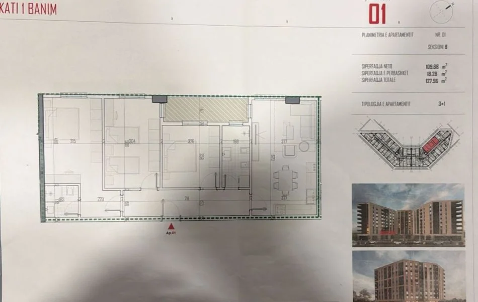 Tirane, shitet apartament 2+1 Kati 1, 127 m² 147.154 € (Paskuqan)