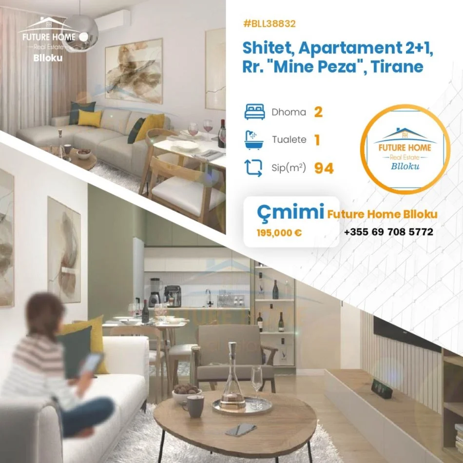 Shitet Apartament 2+1 Rr.Mine Peza