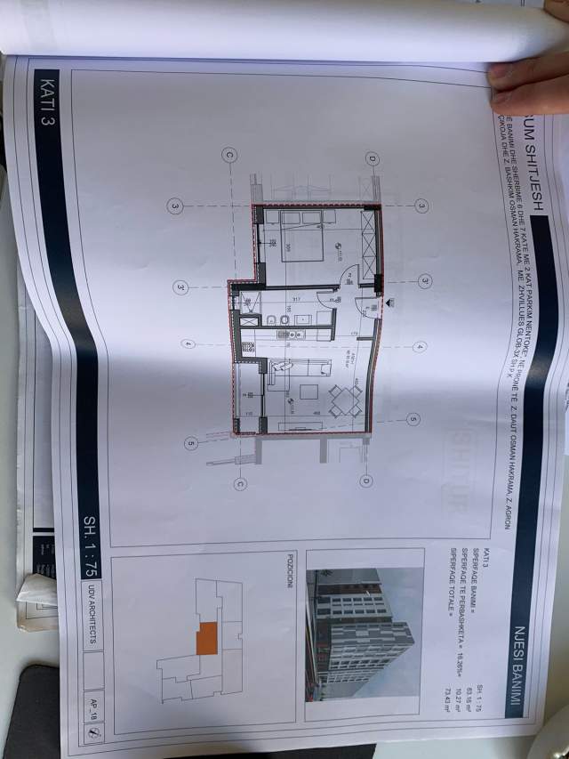 Tirane, shitet apartament 2+1 Kati 3, 74 m² 89.300 Euro (Rruga Siri Kodra)