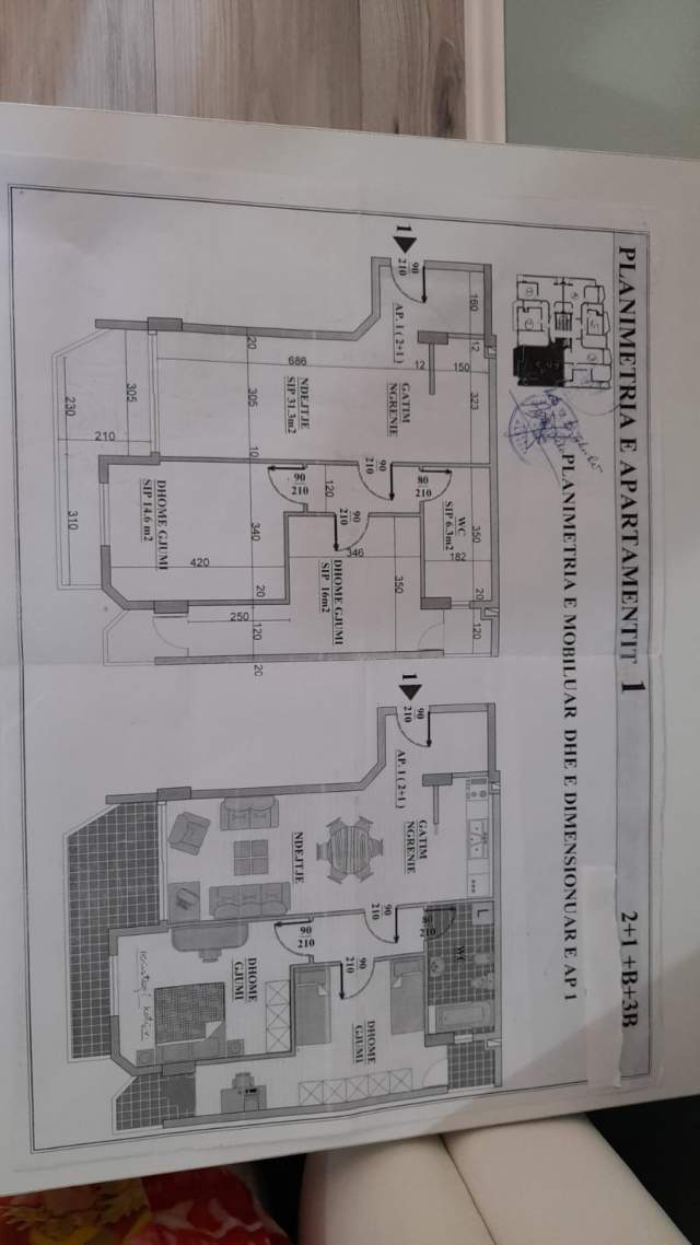Tirane, shes apartament 2+1 Kati 4, 105 m² 165.000 Euro (Shkelqim Fusha)