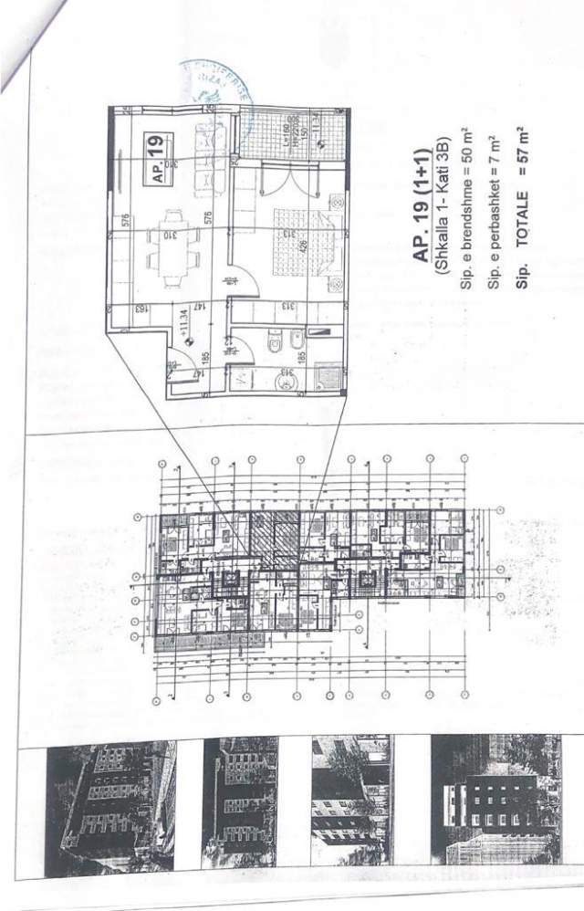Tirane, shes apartament 1+1+BLK Kati 3, 57 m² 89.500 Euro (Shkolla e Kuqe)