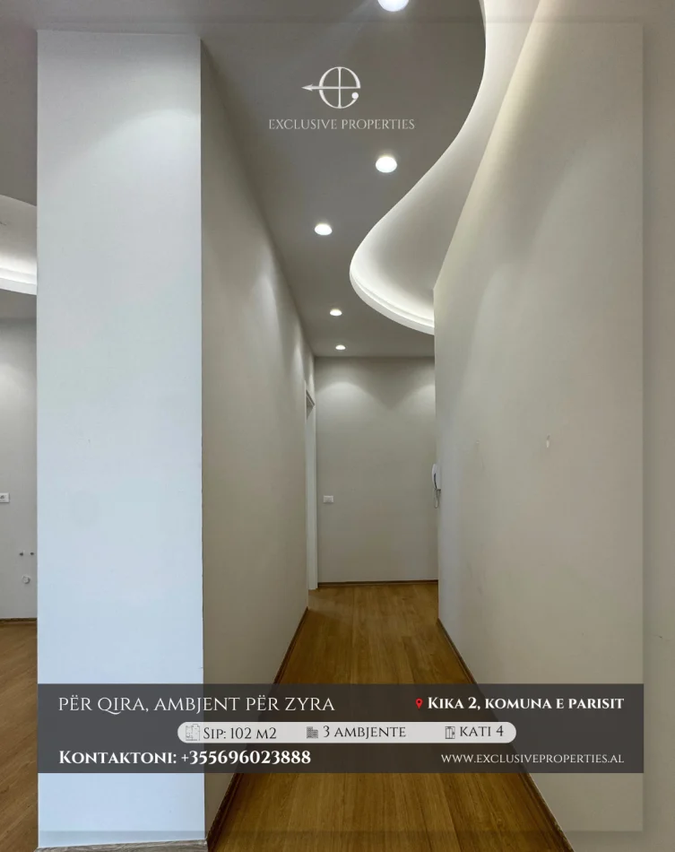 Tirane, jepet me qera zyre Kati 2, 101 m² 1.000 € (Kika 2 Komuna e parisit)