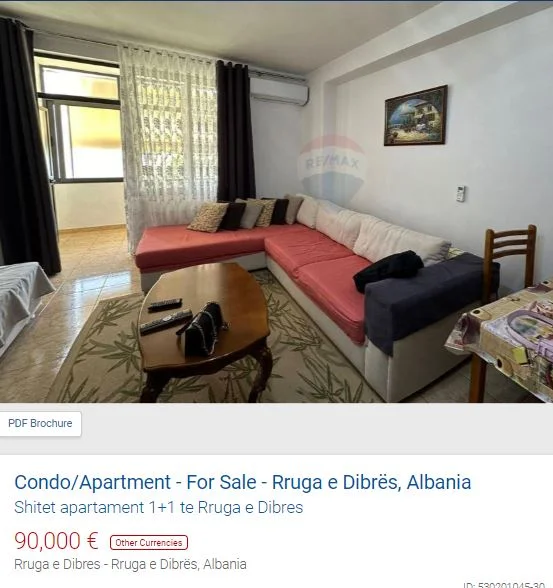 Tirane, shitet apartament 1+1 Kati 3, 64 m² 90.000 € (RRUGE DIBRE)