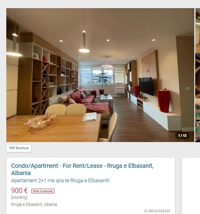 Tirane, jepet me qera apartament 2+1 Kati 8, 97 m² 900 € (RRUGA E ELBASANIT)