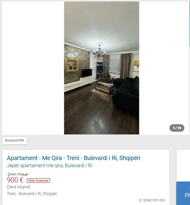 Tirane, jepet me qera apartament 2+1 Kati 7, 110 m² 900 € (TE STACIONI I TRENIT)