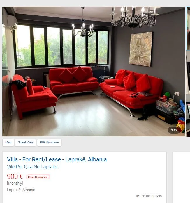 Tirane, jepet me qera Vile 3+1+Ballkon Kati 1, 89 m² 900 € (LAPRAKE)