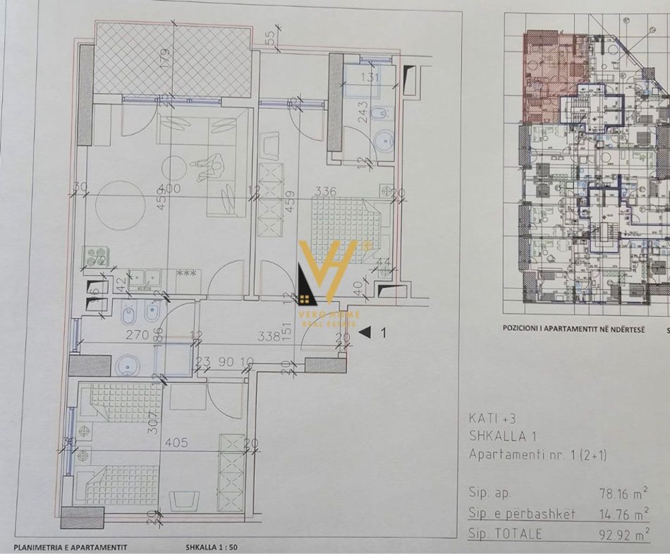 Tirane, shitet apartament 2+1+Ballkon Kati 2, 92 m² 227.000 € (MINE PEZA)