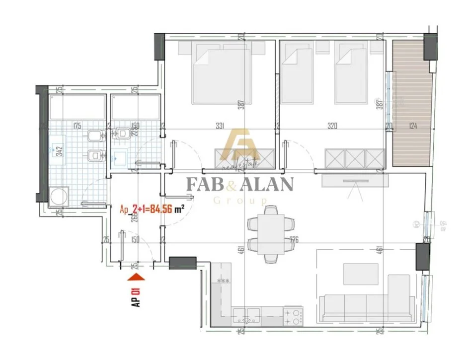 Tirane, shitet apartament 2+1 , 96 m² 96.750 € (Paskuqan)