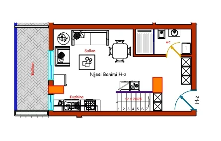 Vlore, shitet apartament duplex 1+1 Kati 1, 72 m² 114.400 € (Lagjja Pavarësia)