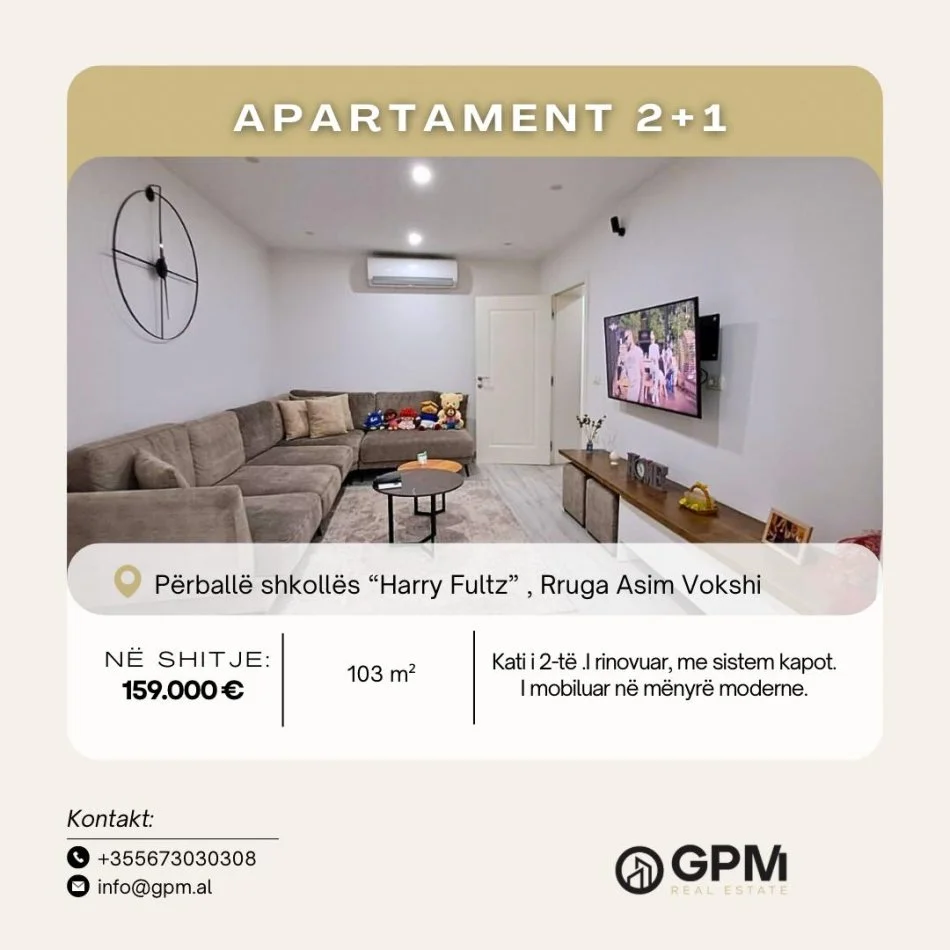 Tirane, shitet 2+1 Kati 2, 103 m² 159.000 € (harry futz)