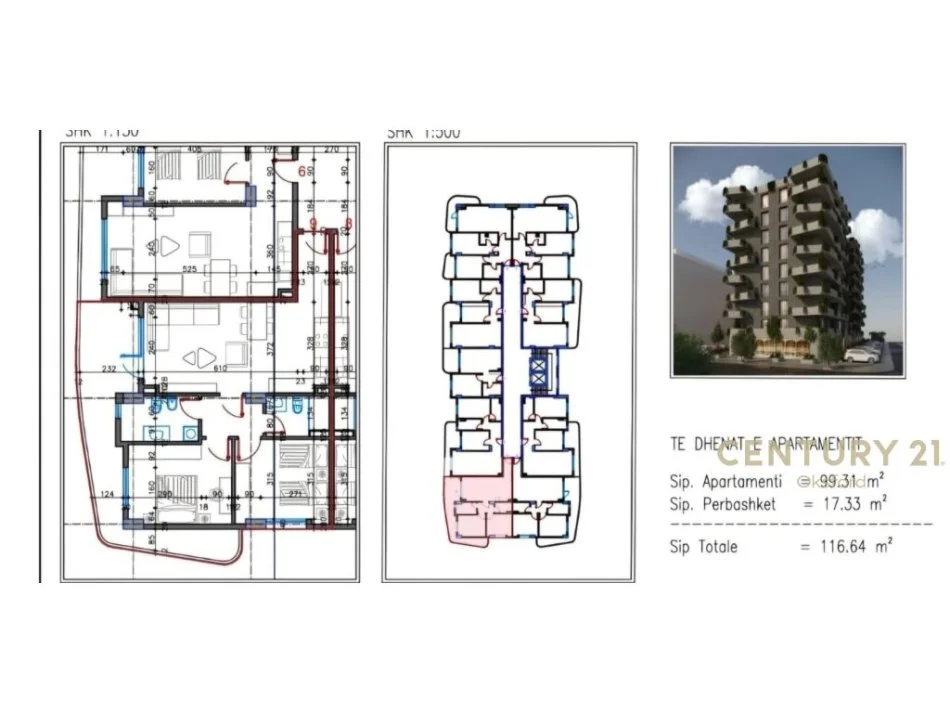 Tirane, shitet apartament 2+1+Aneks+Ballkon Kati 7, 117 m² 91.000 € (Bulevardi Blu)