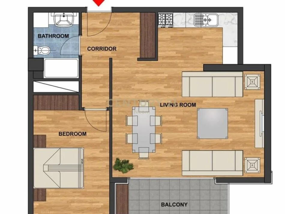 Tirane, shitet apartament 1+1 Kati 5, 89.000 m² 155.000 € (liqen i thate)