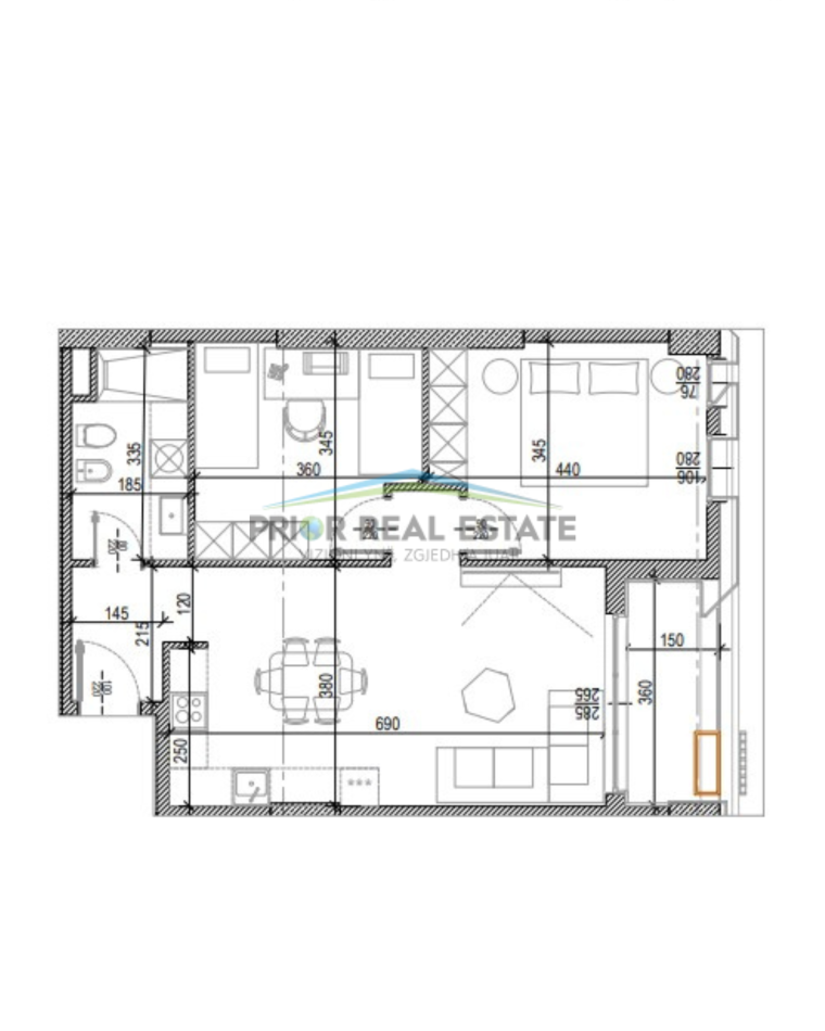 Tirane, shitet apartament 1+1+Ballkon Kati 3, 95 m² 181.000 € (Riverside Tirana)