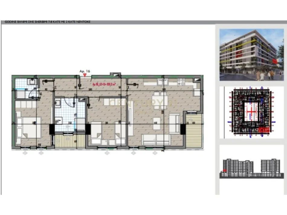 Tirane, shitet apartament , 105 m² 90.000 € 