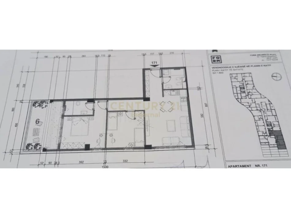 Tirane, shitet apartament 2+1 Kati 7, 108 m² 200.000 € 